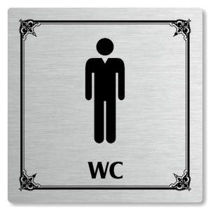 WC muži, 148x148mm, stříbrná, Nebraska